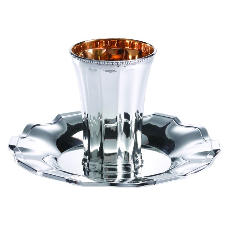 Sterling Silver Italy Kiddush Cup Set - 1