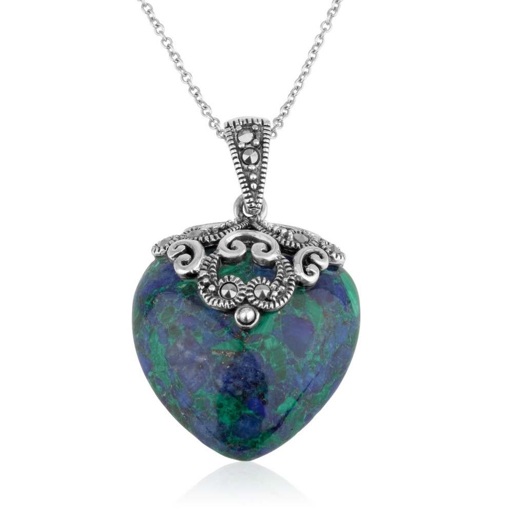 Sterling Silver Reuleaux Necklace with Eilat Stone - 1