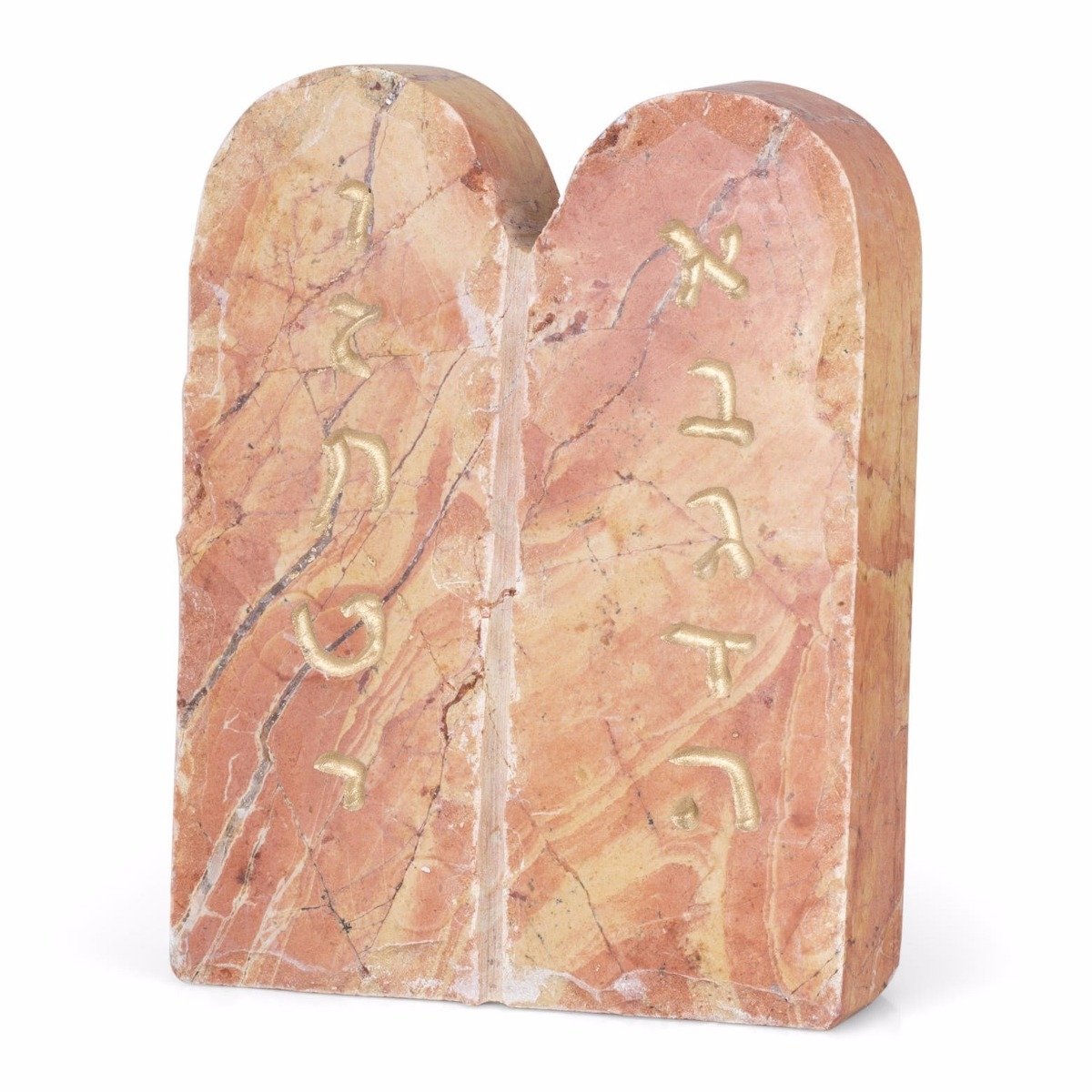 Red Jerusalem Stone Ten Commandments Sculpture - Range of Sizes - 1
