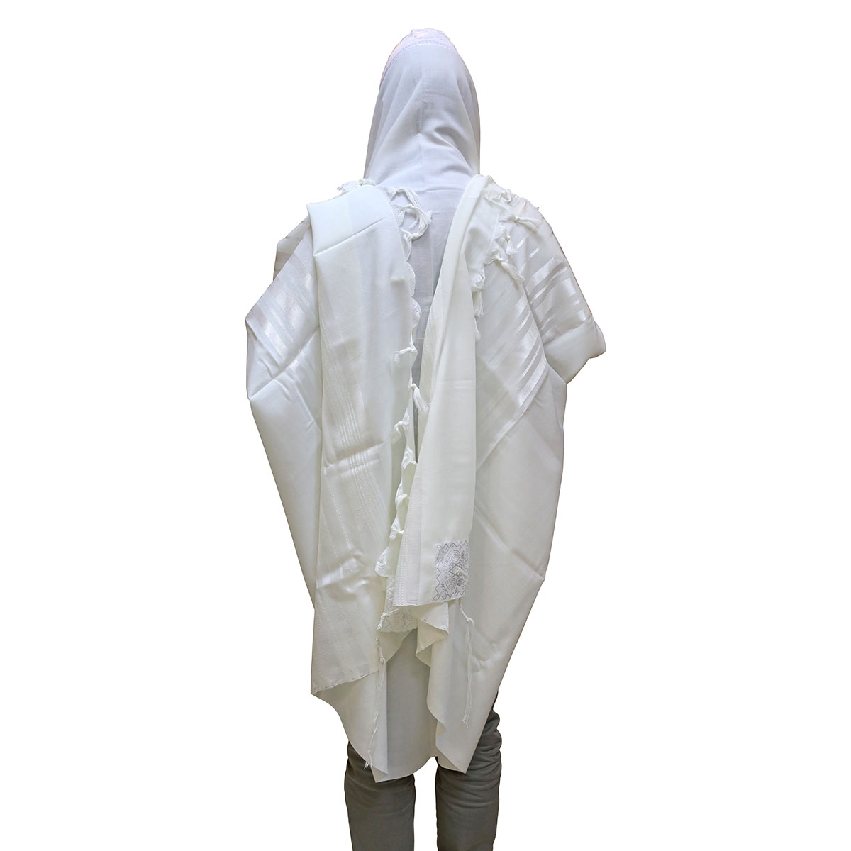 Wool Prima Tallit (Prayer Shawl) – White - 2