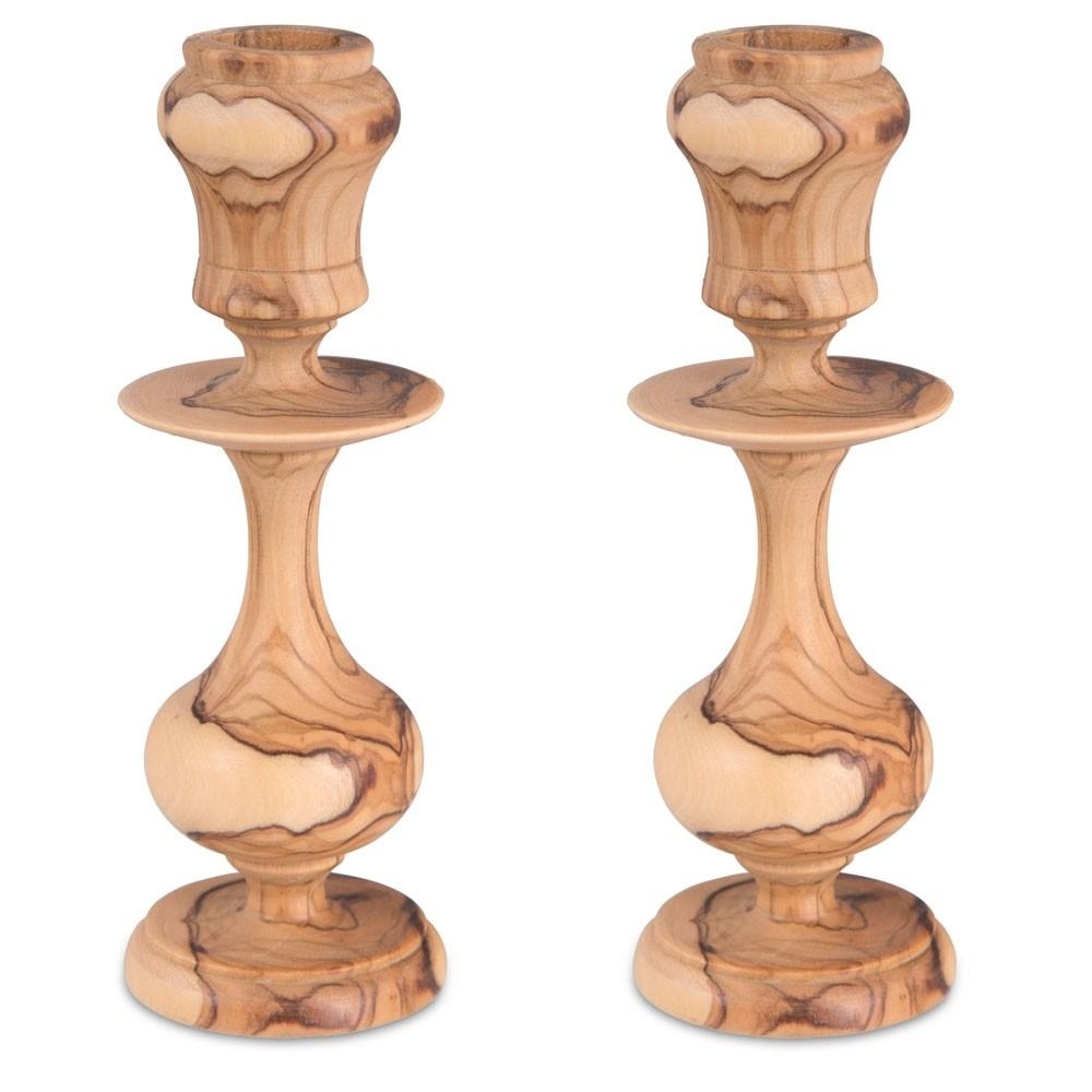 Olive Wood Handcrafted Portable Candlesticks  - 1