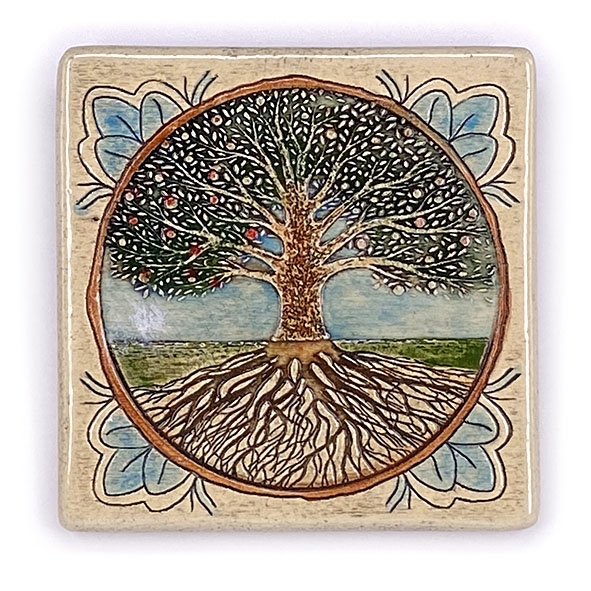 Art in Clay Ceramic Tree of Life Plaque Handmade Wall Hanging - 1