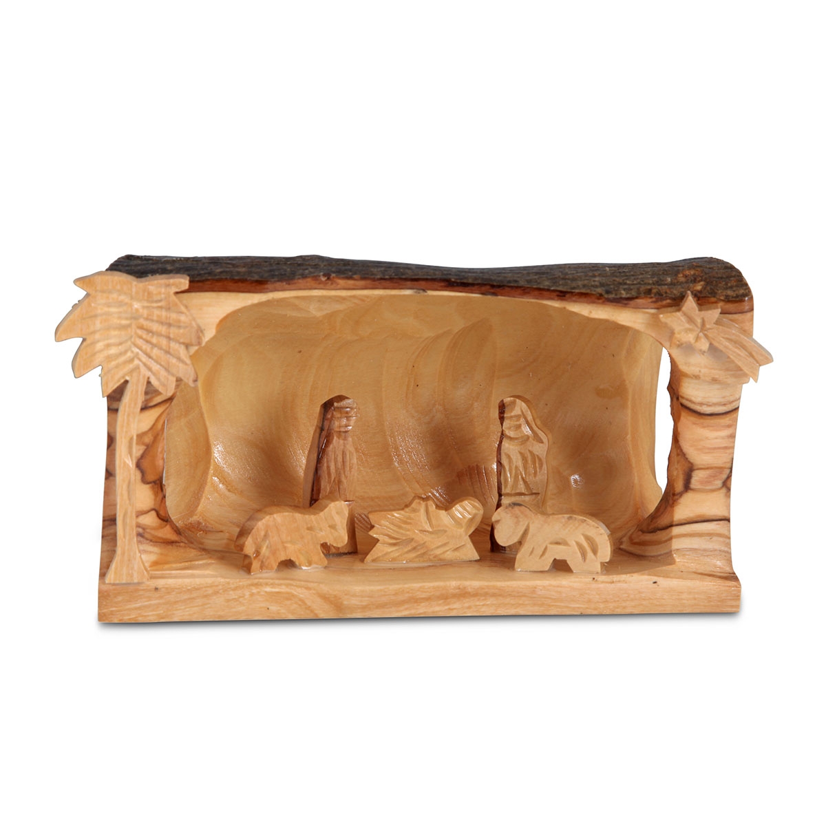 Small Olive Wood Hand-Carved Nativity Scene - 1