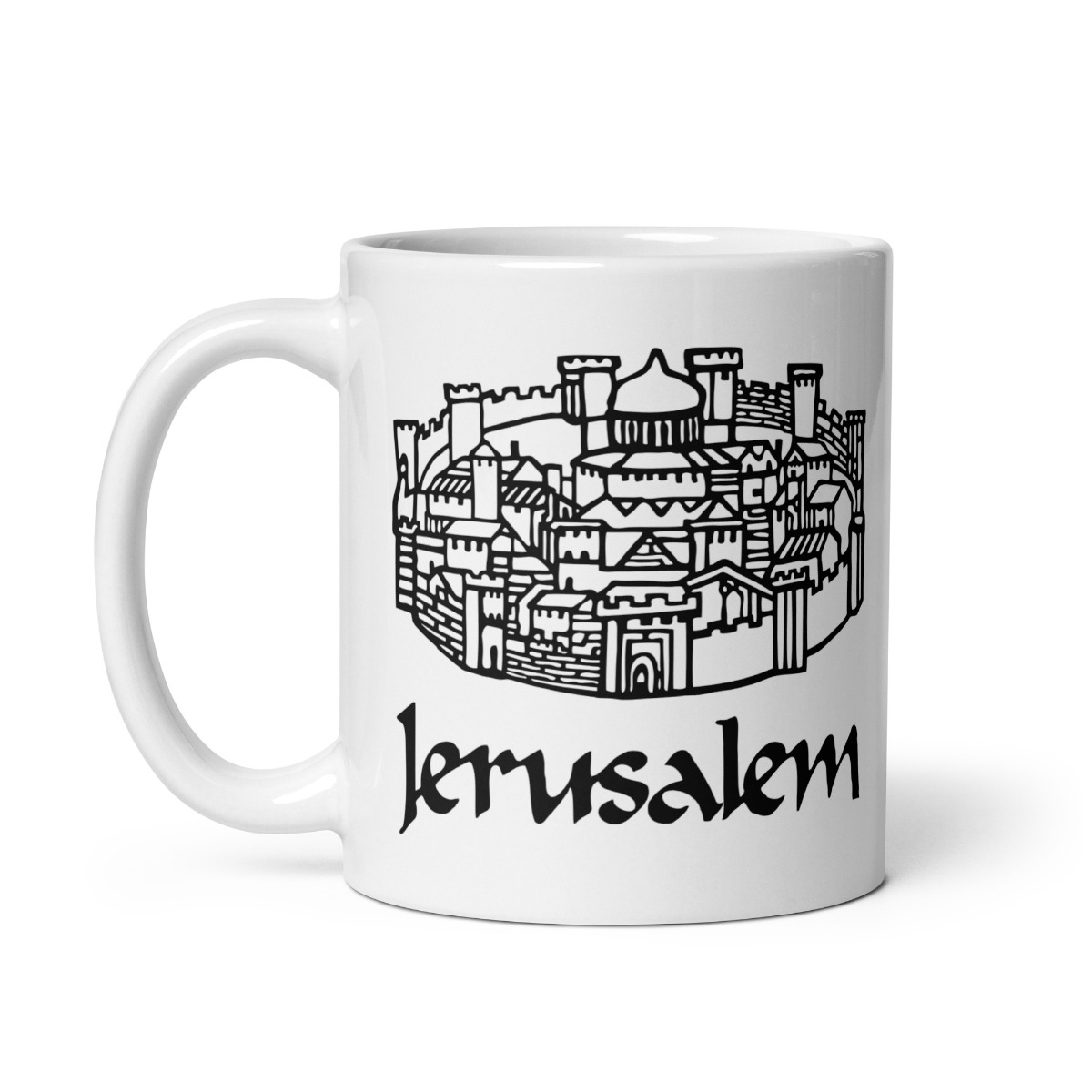 The Holy Old City of Jerusalem Glossy White Mug - 1