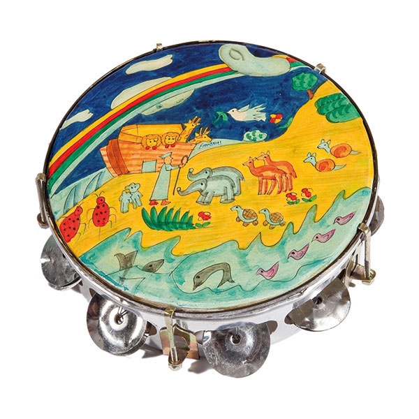 Yair Emanuel Hand Painted Tambourine (Noah's Ark) - 1