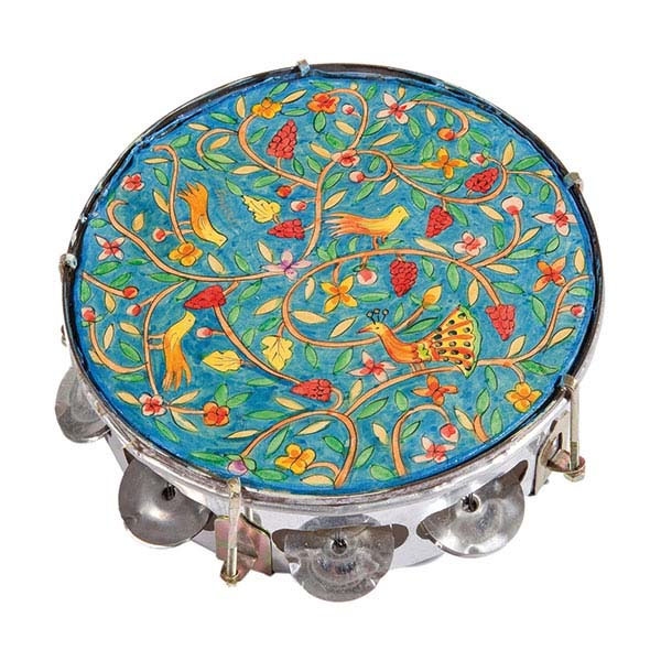 Yair Emanuel Hand Painted Tambourine (Nature) - 1