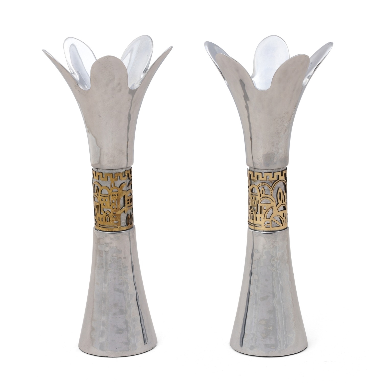 Yair Emanuel Fitted Shabbat Candlesticks with Pomegranates by